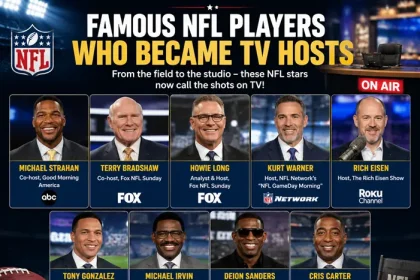 Famous NFL players who became TV hosts including Michael Strahan and Terry Bradshaw