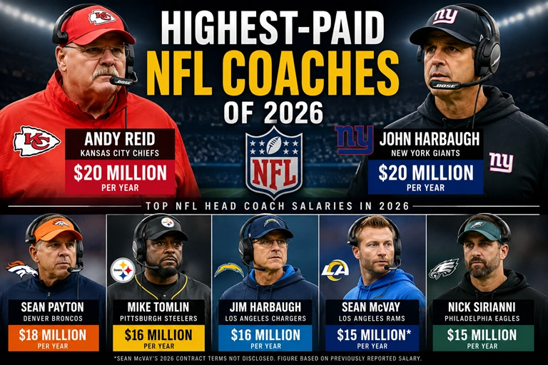 Highest-paid NFL coaches of 2026 including Andy Reid and John Harbaugh